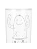 Mr. & Mrs. Panda Blümchentailglas Kaktus Happy mit Spruch in Transparent