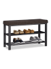relaxdays Schuhbank in Braun - (B)81 x (H)50 x (T)32 cm