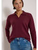 Cecil Langarm Strickpullover mit Polokragen in Red Wine