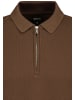 Sublevel Elegantes Poloshirt Reißverschluss Polokragen in Dunkelbraun