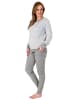 NORMANN Pyjama langarm Schlafanzug Bündchen Streifen - 69564 in grau