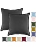 JACK 2er Set Kissenhülle 45x45cm Baumwolle Einfarbig in Anthrazit