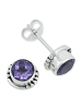 mantraroma 925er Silber - Ohrstecker (L) 7 x (B) 7 mm mit Amethyst facettiert