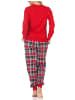 NORMANN Schlafanzug Pyjama langarm Bündchen Tiermotiv - 87109 in rot