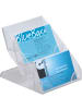 Durable Visitenkartenspender Business Card Display Box 4 Fächer glasklar