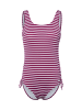 Venice Beach Badeanzug in aubergine weiß - 0001
