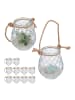 relaxdays 12 x Windlicht in Transparent/ Natur - (H)10 x Ø 8,5 cm