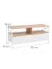 relaxdays TV Lowboard in Natur/ Weiß - (B)120 x (H)50 x (T)40 cm
