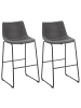 Beliani 2-tlg Barhocker FRANKS in Grau/Schwarz