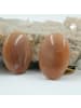 Gallay Clip Ohrring 25x18mm oval braun-marmoriert glänzend Kunststoff-Bouton in braun