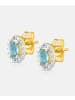 Diamant L'éternel Ohrstecker, mit Blautopas, 375 Gelbgold