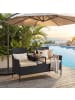 SONGMICS Balkonset Gartenmöbel Funland in Schwarz-taupe - (B)131 x (H)84 x (T)65 cm