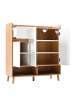 ABRIHOME Schuhschrank mit Massivholzbeinen und Stauraum in braun