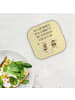 Mr. & Mrs. Panda Tischuntersetzer Hummeln Kleeblatt mit Spruch in Gelb Pastell