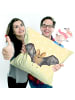 Mr. & Mrs. Panda Kuschelkissen 40x40 Fledermaus Flügel ohne Spruch in Gelb Pastell