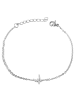 Adeliás Damen Edelstahl Armband Herz 16 cm in silber