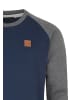 Humy Dünner Rundhals Sweater Farbblock Longsleeve A&S in Blau
