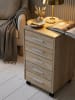 KADIMA DESIGN Rollcontainer 33 x 63 x 38 cm Holz Schubladenschrank in Sonoma