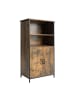 relaxdays Küchenschrank in Braun/ Schwarz- (B)60 x (H)124,5 x (T)30 cm