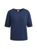 Milano Italy Fitted 1/2 Sleeve Pullover with Round Neck in Navy
