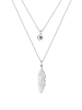 Elli Halskette 925 Sterling Silber Boho, Feder in Silber