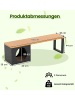 COSTWAY Gartenbank Metall wetterfest in Braun