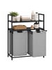 relaxdays Wäschekorb in Schwarz/ Grau - (B)73 x (H)93 x (T)33 cm