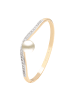 faina Women Bangle Bracelet With Rhinestones in Rose Gold White