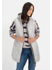Camel Active Lange Weste mit Kapuze aus recyceltem Polyester in Silber
