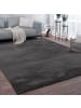 KADIMA DESIGN Teppich Kurzflor waschbar Unifarben Wohnzimmer in Anthrazit