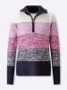Sieh an! Troyer-Pullover in magenta-marine-gemustert
