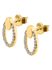 Adeliás Damen Ohrringe – Ohrstecker aus 375 Gold mit Zirkonia in gold