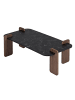 CALICOSY Couchtisch ELOI in Schwarzer Marmor/Walnuss - (W) 120  x (H) 35  x (L) 60  cm