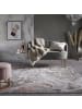KADIMA DESIGN Luxuriöser Wohnzimmer Teppich mit metallischer Marmorierung in Rosa-Grau