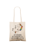 Mr. & Mrs. Panda tote bag Einhorn Blümchentail mit Spruch in Creme