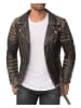 Reichstadt Herren Slim Fit Echtleder Jacke  in Fungi Green