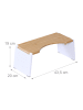 relaxdays Toilettenhocker in Natur/ Weiß - (B)43,5 x (H)19 x (T)20 cm