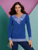 Sieh an! Langarm-Pullover in royalblau