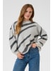 Kaffe Strickpullover KAwilma Regular fit in Light G. Mel/Dark Grey Stripe