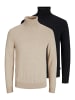 Jack & Jones Pullover Emil Knit in Schwarz / beige