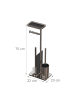 relaxdays WC-Garnitur in Silber/ Schwarz - (B)22 x (H)75 x (T)20 cm