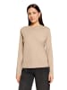 BETTY & CO Casual-Shirt mit Rundhalsausschnitt in Taupe Melange