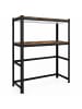 relaxdays Waschmaschinenregal in Schwarz/ Braun - (B)130 x (H)180 x (T)60 cm