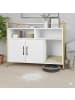 relaxdays Katzenschrank in Weiß/ Gold - (B)90 x (H)74 x (T)45 cm