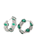 faina Women Huggie Earrings in Silver Green