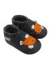 Mepiq Baby Leder-Krabbelschuhe "Birdie" in Schwarz