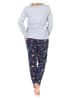 NORMANN Langarm Schlafanzug Pyjama Schmetterling Motiv - 84766 in grau