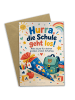 Mr. & Mrs. Panda Klappkarte Schultüte farbenfroh Design mit Spruch in Weiß
