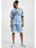 FUBU FUBU Herren FM232-003-3 FUBU Varsity Pinstripe Baseball Jersey in lightblue/black