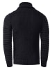 Rusty Neal Biker Grobstrick Stehkragen-Pullover in Schwarz